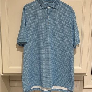 Johnnie-O Diamond Pattern Blue Polo